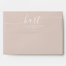 Beige met White Script Retouradres