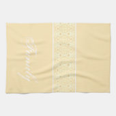 Beige met witte bloemen theedoek (Horizontaal)