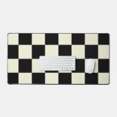 Beige met zwart groot vierkant patroonstijl bureaumat (Keyboard & Muis)
