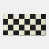 Beige met zwart groot vierkant patroonstijl bureaumat (Voorkant)