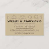 Beige metalen sieraden artiest lichaam piercing visitekaartje (Achterkant)