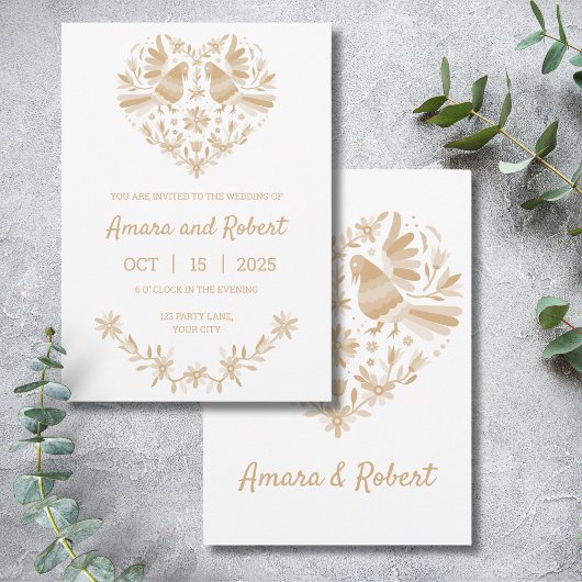 BEIGE MEXICAANSE OTOMI HART AANKONDIGING