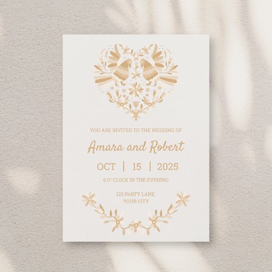 BEIGE MEXICAANSE OTOMI HART AANKONDIGING