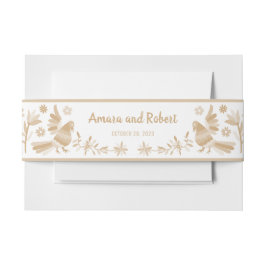 Beige Mexicaanse Otomi Uitnodigingen Wikkel