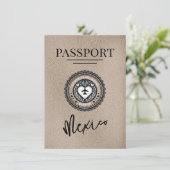Beige Mexico Passport Bewaar de datum Save The Date (Staand voorkant)