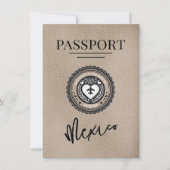 Beige Mexico Passport Bewaar de datum Save The Date (Voorkant)