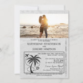 Beige Mexico Passport Wedding Kaart (Voorkant)