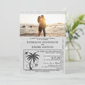 Beige Mexico Passport Wedding Kaart (Staand voorkant)