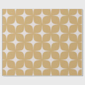 Beige Mid Century Moderne Elegante Geometrische Bo Cadeaupapier (Vlak)