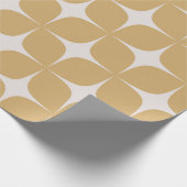Beige Mid Century Moderne Elegante Geometrische Bo Cadeaupapier (Hoek)