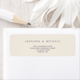 Beige Midnight Paarse Minimalistische Nieuwe Etiket