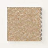 Beige Minimaal Bloemmotief Textuur Notitieboek (Achterkant)