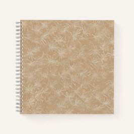Beige Minimaal Bloemmotief Textuur Notitieboek