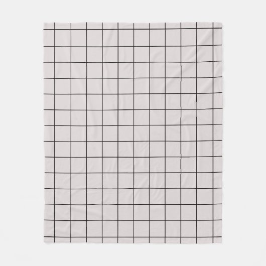 Beige minimaal geometrisch rasterpatroon fleece deken (Voorkant)