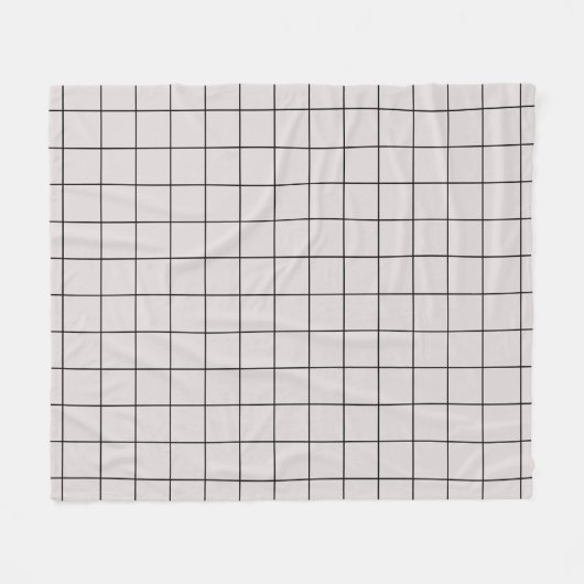 Beige minimaal geometrisch rasterpatroon fleece deken (Voorkant (Horizontaal))
