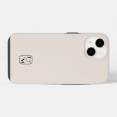 Beige Minimaal Modern Initiaal Botanisch Monogram iPhone Hoesje (Achterkant horizontaal)
