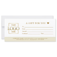 Beige Minimaal Zakelijk Cadeau Certificaat Sjabloo