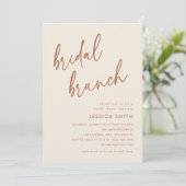 Beige Minimal Boho Bruidsbrunch Kaart (Staand voorkant)