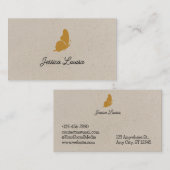 Beige  Minimal Elegant Butterfly Visitekaartje (Voorkant / Achterkant)