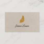 Beige  Minimal Elegant Butterfly Visitekaartje (Voorkant)