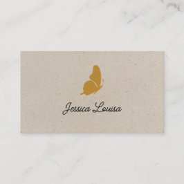 Beige Minimal Elegant Butterfly Visitekaartje