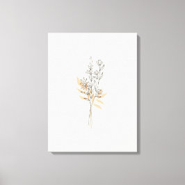 Beige Minimal Line art bloem Canvas Print