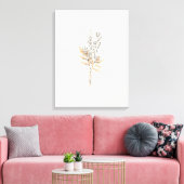 Beige Minimal Line art bloem Canvas Print (Insitu (Woonkamer))