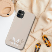 Beige Minimal Modern Initiaal Monogram Naam Hoesje
