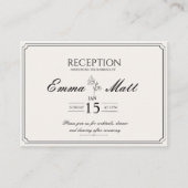 Beige minimal modern réception wedding invitation  informatiekaartje (Voorkant)