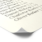 Beige Minimal Wedding Alphabetical Seating Chart Poster (Hoek)