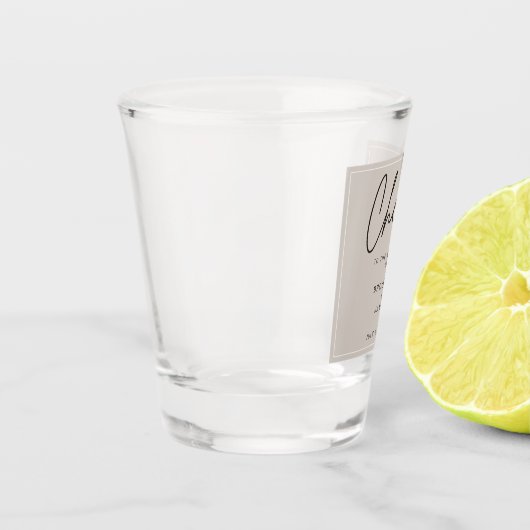 Beige minimale bruiloft schot glas (Links)