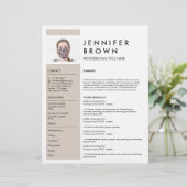 Beige Minimale cv met fotografie (Staand voorkant)