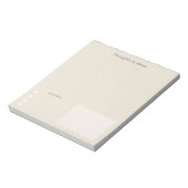 Beige minimale en simpele Gedachten & Ideeën Notitieblok (Linkerzijde)
