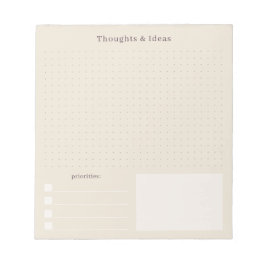 Beige minimale en simpele Gedachten & Ideeën  Notitieblok