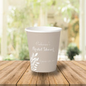Beige minimale groene Bruidsdouche Papieren Bekers