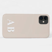 Beige Minimale Matig Monogram Initiaal Case-Mate iPhone Case (Achterkant (horizontaal))