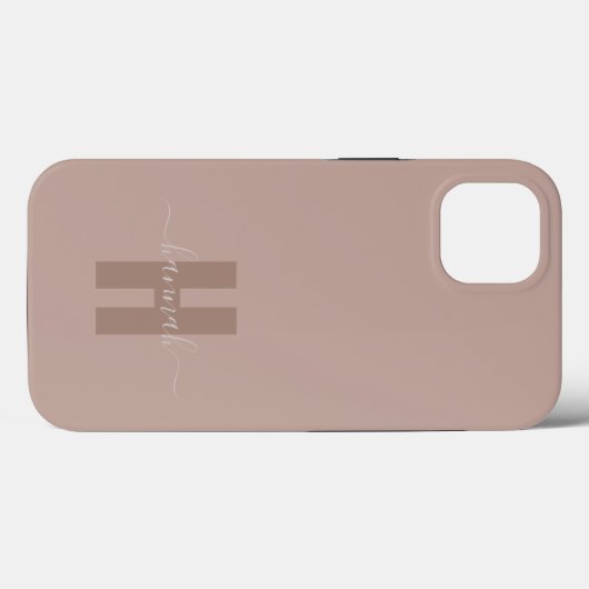 Beige Minimale Matig Monogram Initiaal Case-Mate iPhone Case (Achterkant (horizontaal))