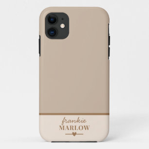 Beige Minimale Matig Monogram van het Initiaal Naa Case-Mate iPhone Case