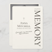 Beige minimalist bij het houden van geheugen begra kaart (Voorkant / Achterkant)