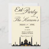 Beige Minimalist elegant Eid Party Invitation Kaart (Voorkant)