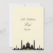 Beige Minimalist elegant Eid Party Invitation Kaart (Achterkant)