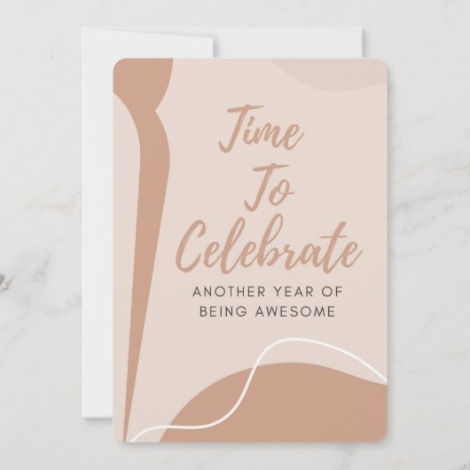Beige minimalist en Elegant Birthday Invitation Kaart (Achterkant)