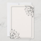 Beige Minimalist Floral Save the Date Kaart (Achterkant)
