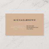 Beige Minimalist Modern House Real Estate Agent Visitekaartje (Achterkant)