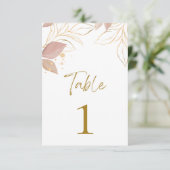 Beige Minimalist Number Kaart (Staand voorkant)