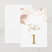 Beige Minimalist Number Kaart (Voorkant / Achterkant)