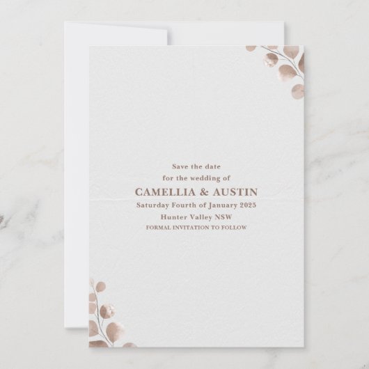 Beige Minimalist Wedding Invitation Kaart (Voorkant)