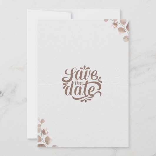 Beige Minimalist Wedding Invitation Kaart (Achterkant)