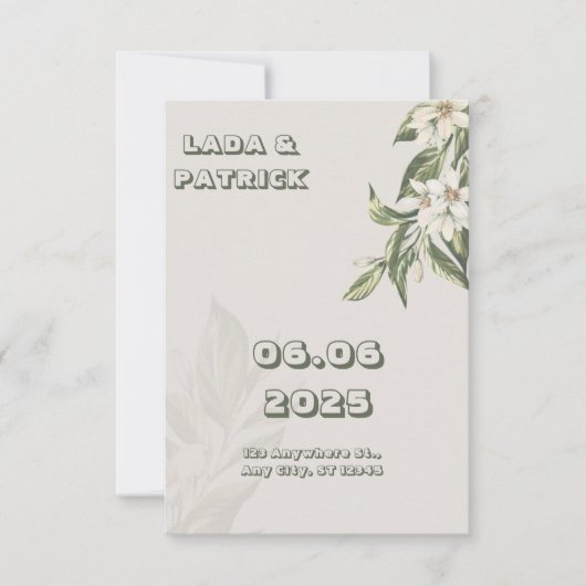 Beige Minimalist Wedding Invitation Kaart (Voorkant)