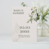 Beige Minimalist Wedding Invitation Kaart (Staand voorkant)